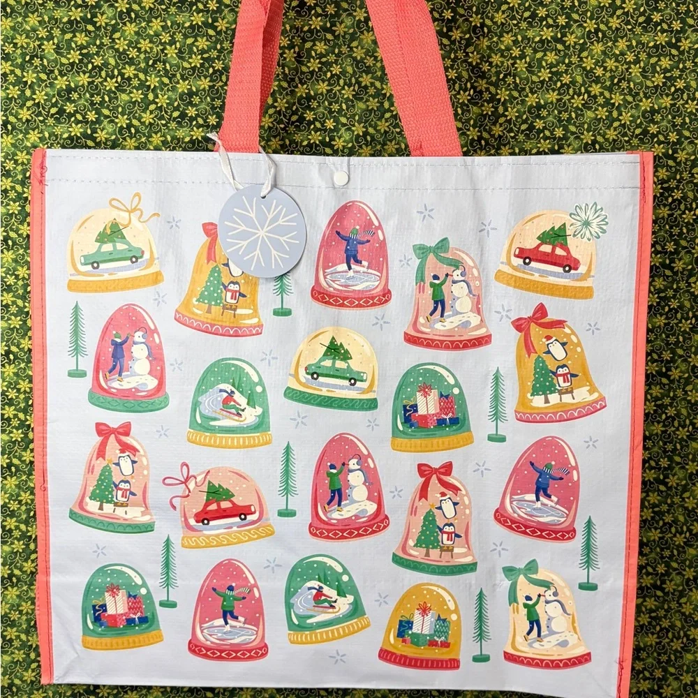 T.J.Maxx Festive Reusable Tote Bag with Red and Green Accents - Picture 6 of 6